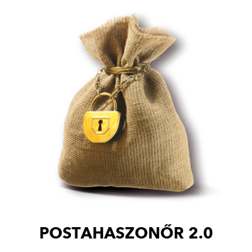 Postahaszonőr. 2.0. A képen egy lakattal lezárt zsák látható.