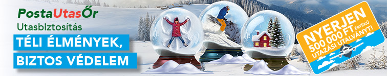 Utazasi utalvány 500000 Ft. A képen 3 üveggömb látható, az egyikben egy hóangyalt készít egy gyerek, a másodikban egy sielőt látunk, a harmadikban pedig egy téli havas házat fenyőfákkal körülvéve.