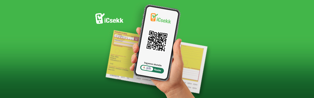 A képen a megújult iCsekk alkalmazázban skennelnek be egy QR kódot
